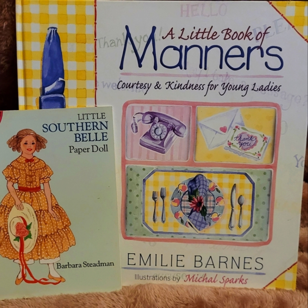 A Little Book of Manners and Little Southern Belle Paper Doll book bundle